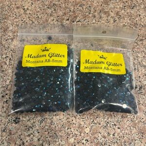 Madam Glitter Montana Blue Black Rhinestones AB-5mm 1450 Ct. 2 Packs